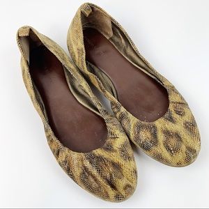 BANANA REPUBLIC Snake Print Leather Ballet Flats 9